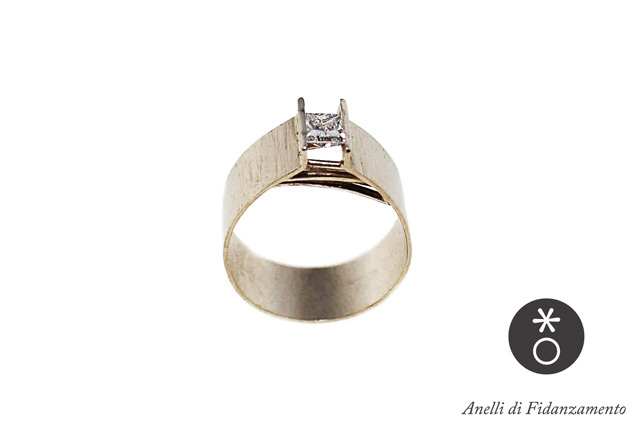 anello di fidanzamento personalizzato in oro bianco, creato da eva.