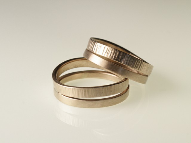 Fedi matrimoniali originali: “Duo”- fedi in oro bianco nickel free / “Duo”- White nickel free gold rings